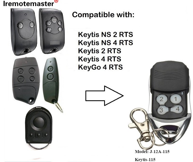 Keytis NS 2 RTS Keytis NS 4 RTS গ্যারেজ ডোর রিমোট কন্ট্রোল 433.42MHz এর জন্য