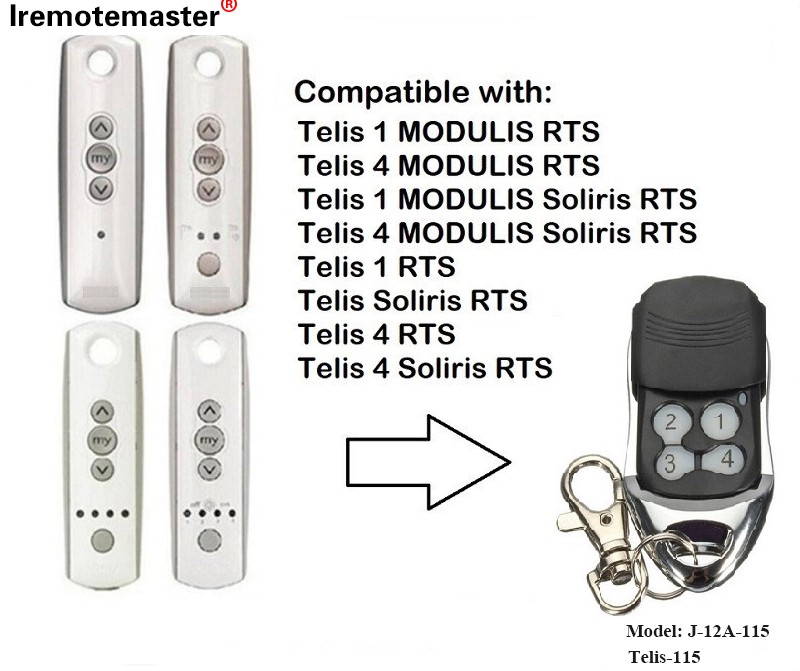 Telis 1 RTS Telis Soliris RTS 4 RTS গ্যারেজ ডোর রিমোট কন্ট্রোল 433.42MHz এর জন্য